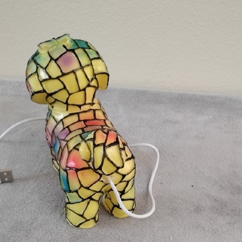 NWT USB Stained Glass Dog Lantern - Picture 3 of 9